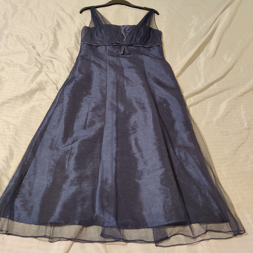 Navy midi dress, great for weddings